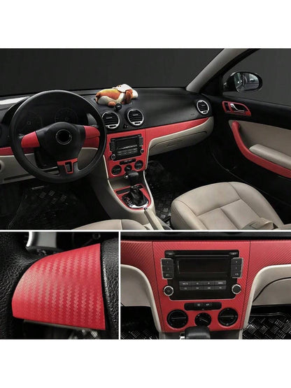 25cmx200cm 3D Carbon Fiber Vinyl Film Car Motorcycle Sticker Waterproof Decorative Adhesive Protector Film Car Accessories