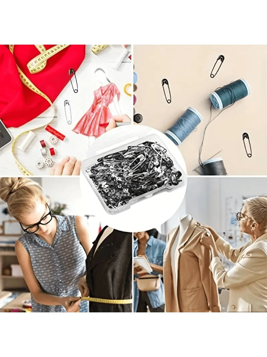 260/120pcs Boxed Mini Safety Pins, Suitable For DIY Clothing And Handicrafts- Black And White Colors- Durable And Rust-Resistant.