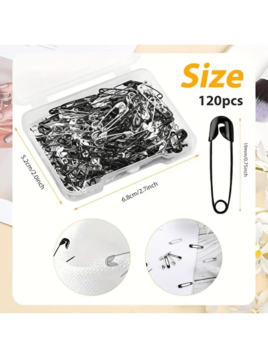260/120pcs Boxed Mini Safety Pins, Suitable For DIY Clothing And Handicrafts- Black And White Colors- Durable And Rust-Resistant.