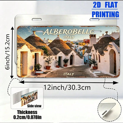 2D Flat Print, 1 Piece, Albero Bello Themed Vintage Sign, Aluminum Decorative Plaque, Decorative Purposes Only, Friends, Birthdays, Collectors, Suitable Garage, Bar Decoration, Indoor Living Room, Out