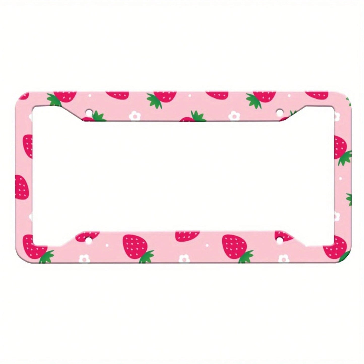 2D Flat Strawberry License Plate Holder, Pink Strawberry License Plate Holder, Cute Car Decoration License Plate Holder, US Standard License Plate Size, 12. 2x 6. 3inch, 2D Flat Model,Car Must Haves,C