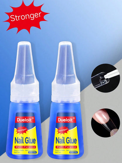 2pcs/1pc 20g Super Strong Nail Glue, Suitable For Nail Tips, Acrylic Nails, Natural Drying, Waterproof And Long-Lasting, Easy To Use
