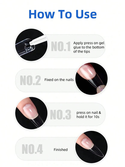 2pcs/1pc 20g Super Strong Nail Glue, Suitable For Nail Tips, Acrylic Nails, Natural Drying, Waterproof And Long-Lasting, Easy To Use