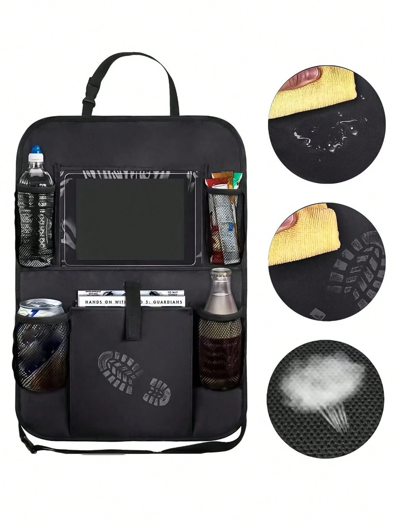 2pcs/1pc Car Seat Back Storage Bag- Durable Oxford Cloth Hanging Organizer, Anti-Kick Design With Flat Bottom| Space-Saving, Essential For Road Trips| Can Be Placed On Seat Back To Store Tissues, T