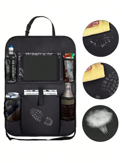 2pcs/1pc Car Seat Back Storage Bag- Durable Oxford Cloth Hanging Organizer, Anti-Kick Design With Flat Bottom| Space-Saving, Essential For Road Trips| Can Be Placed On Seat Back To Store Tissues, T
