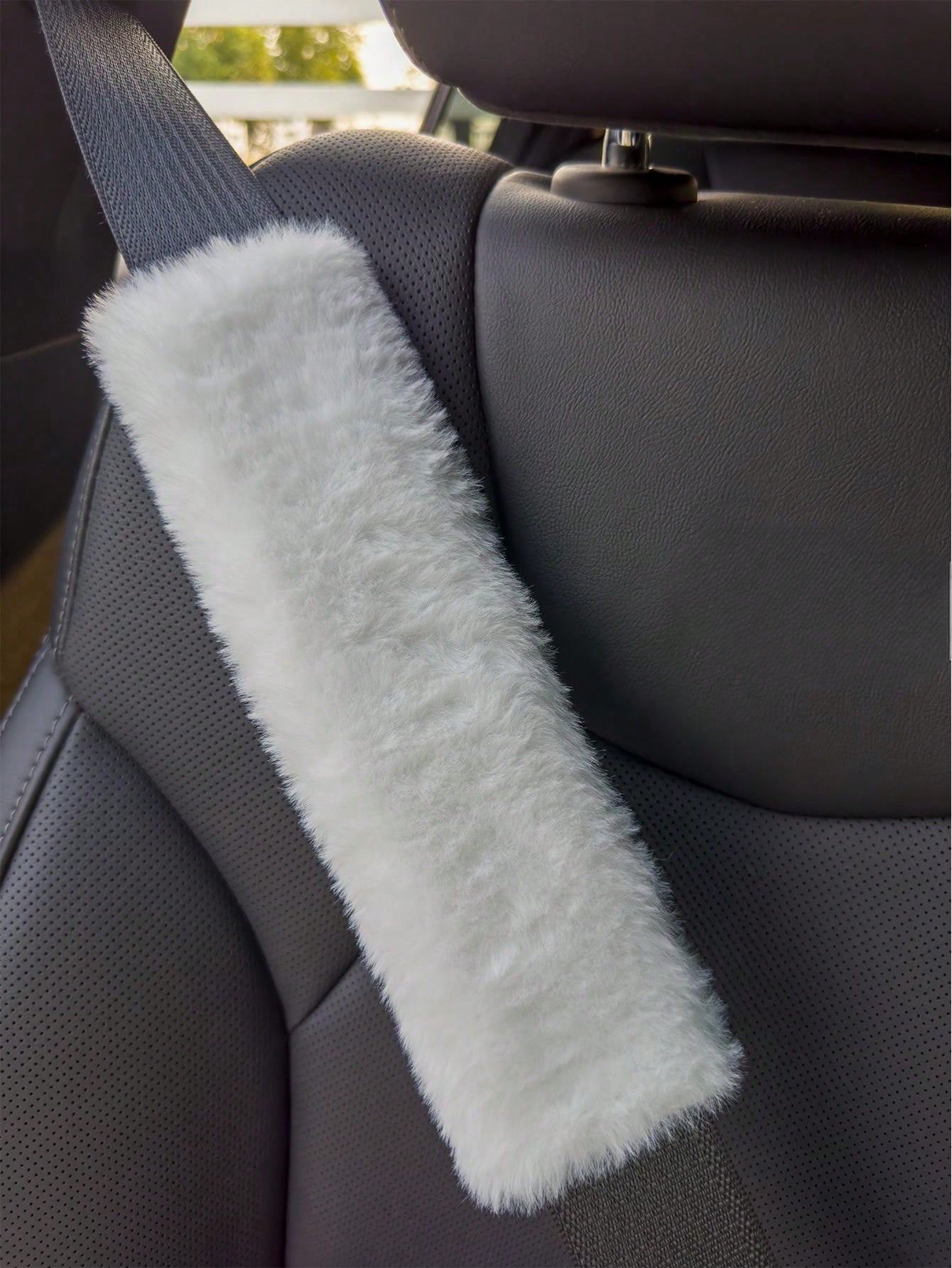 2pcs/1PC Shoulder Protection Cover For Car Seat Belts, Winter Plush Anti Pinch Marks, Cross Bag With Shoulder Protection Cover, Backpack Cover, Universal,Pink Car Stuff