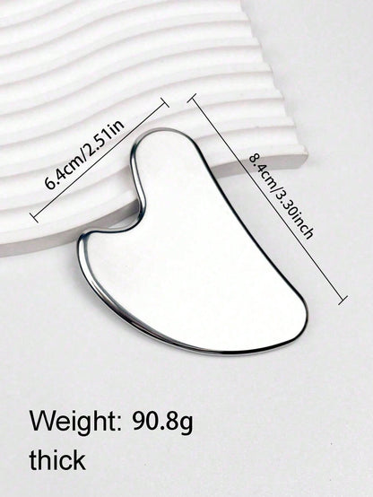 2pcs/1pc Stainless Steel Heart-Shaped Gua Sha Board Facial Massage Tool, Portable Muscle Relaxation Massage Board, Stainless Steel Gua Sha Facial Tool, Suitable For Face And Body, Reduce Puffiness, Ey