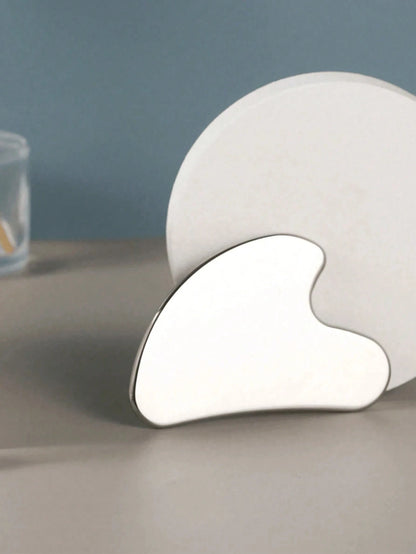 2pcs/1pc Stainless Steel Heart-Shaped Gua Sha Board Facial Massage Tool, Portable Muscle Relaxation Massage Board, Stainless Steel Gua Sha Facial Tool, Suitable For Face And Body, Reduce Puffiness, Ey