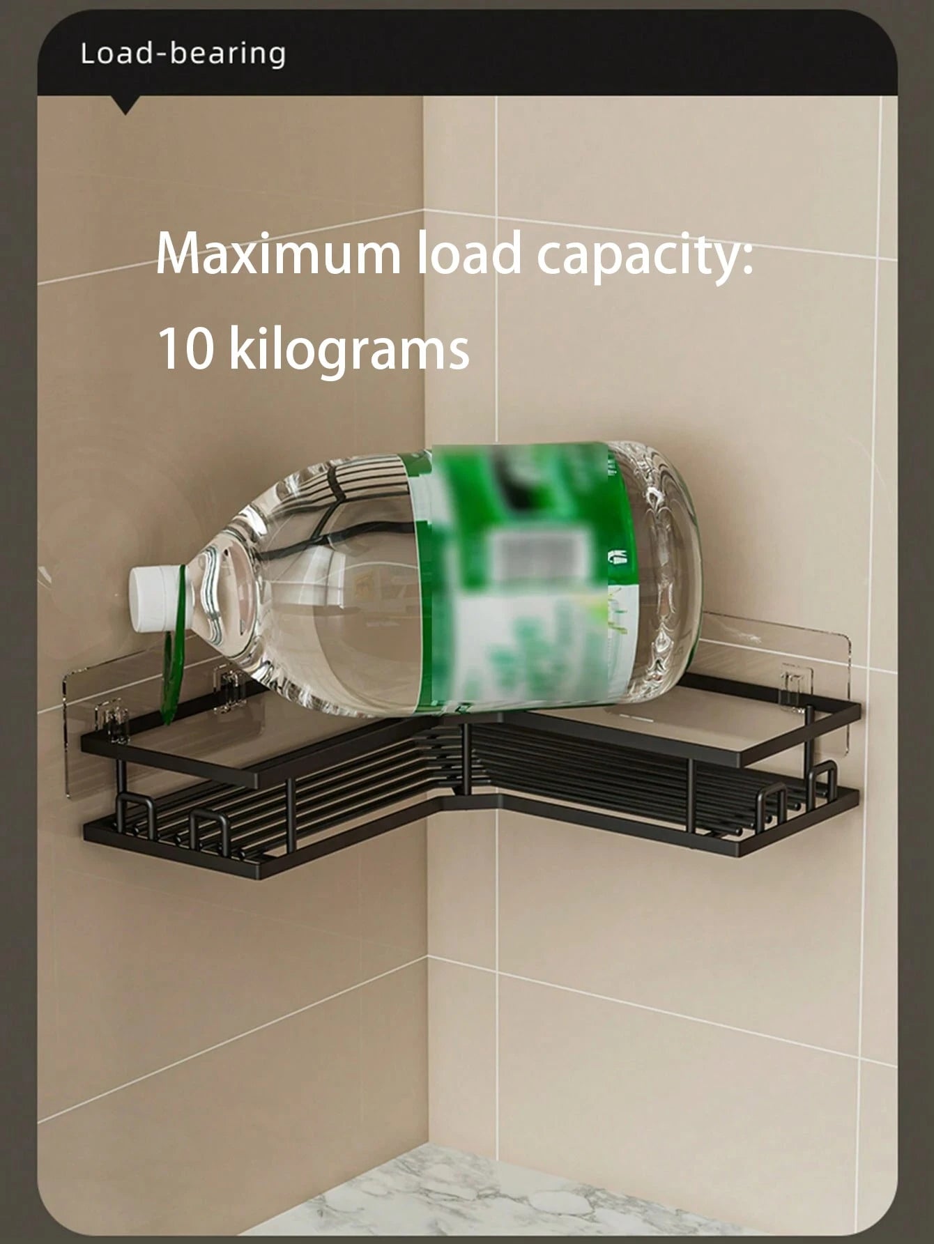 2pcs/3pcs Stainless Steel Bathroom Storage Rack Set, Corner Shower Caddy, Wall-Mounted Adhesive Shower Storage Rack, Weight Capacity Less Than 10kg, Body Wash Shampoo Soap Holder, Suitable For Bathroo