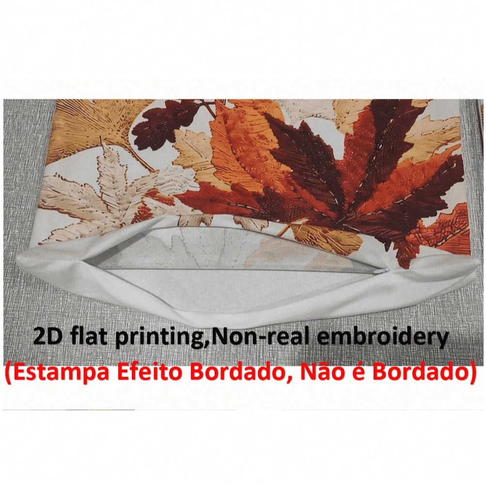 2pcs Autumn Maple & Ginkgo Leaf Pillow Covers, Vintage Autumn Tree Leaf Print, Single-Sided 2D Flat Printing, Non-3D Real Embroidery, Soft Comfortable Polyester Cushion Covers, 45*45cm (18*18in), Zipp