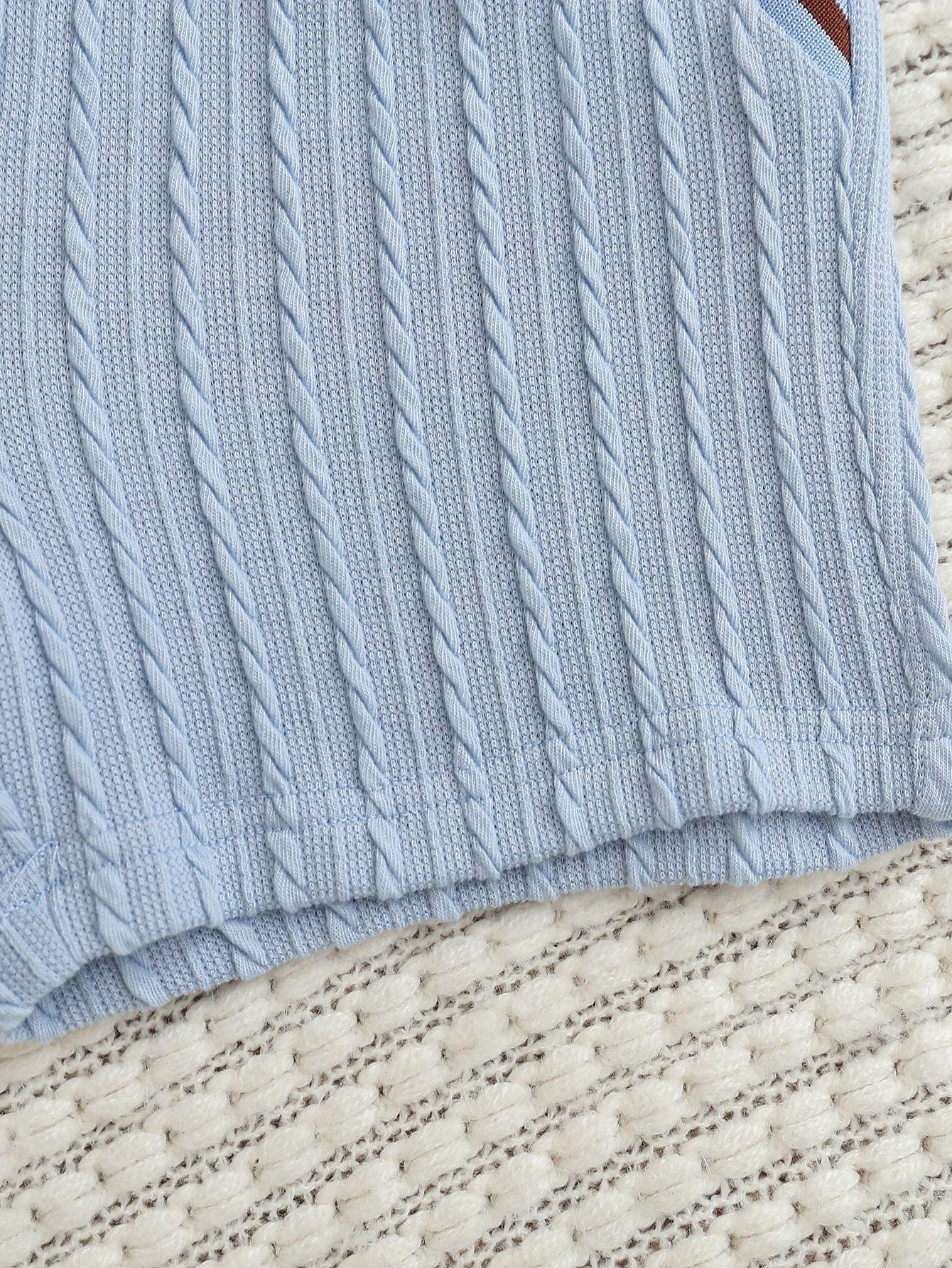 2pcs Baby Boy Cute Blue Summer Gentleman Set,Knitted Jacquard Shirt With Bow Tie,Bear Patch,Shorts,Carrer Day,Back-To-School Birthday Wedding Outfit