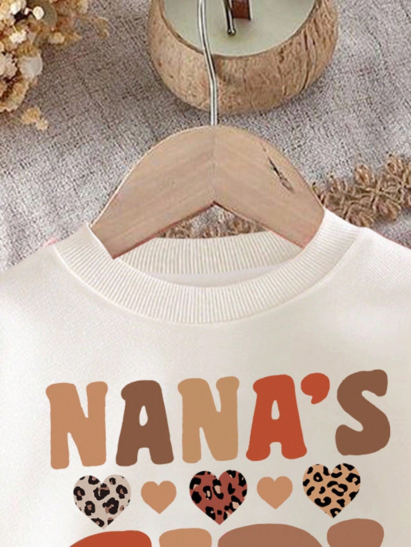 2pcs Baby Girl Cute Leopard Print Heart & Letter ""GIRL"" Pattern Brown And White Knit Sweatshirt And Black Leggings Set,Autumn Matching Family Style
