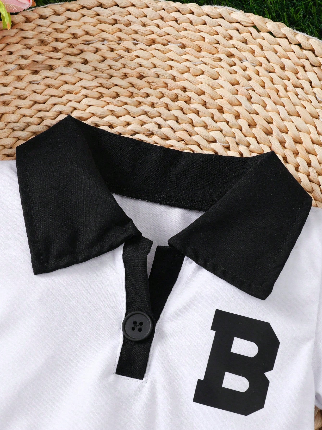 2pcs Baby Girls' Summer Collegiate Style Letter Print Collar Shirt & Pleated Skirt Set, Outdoor Outfit