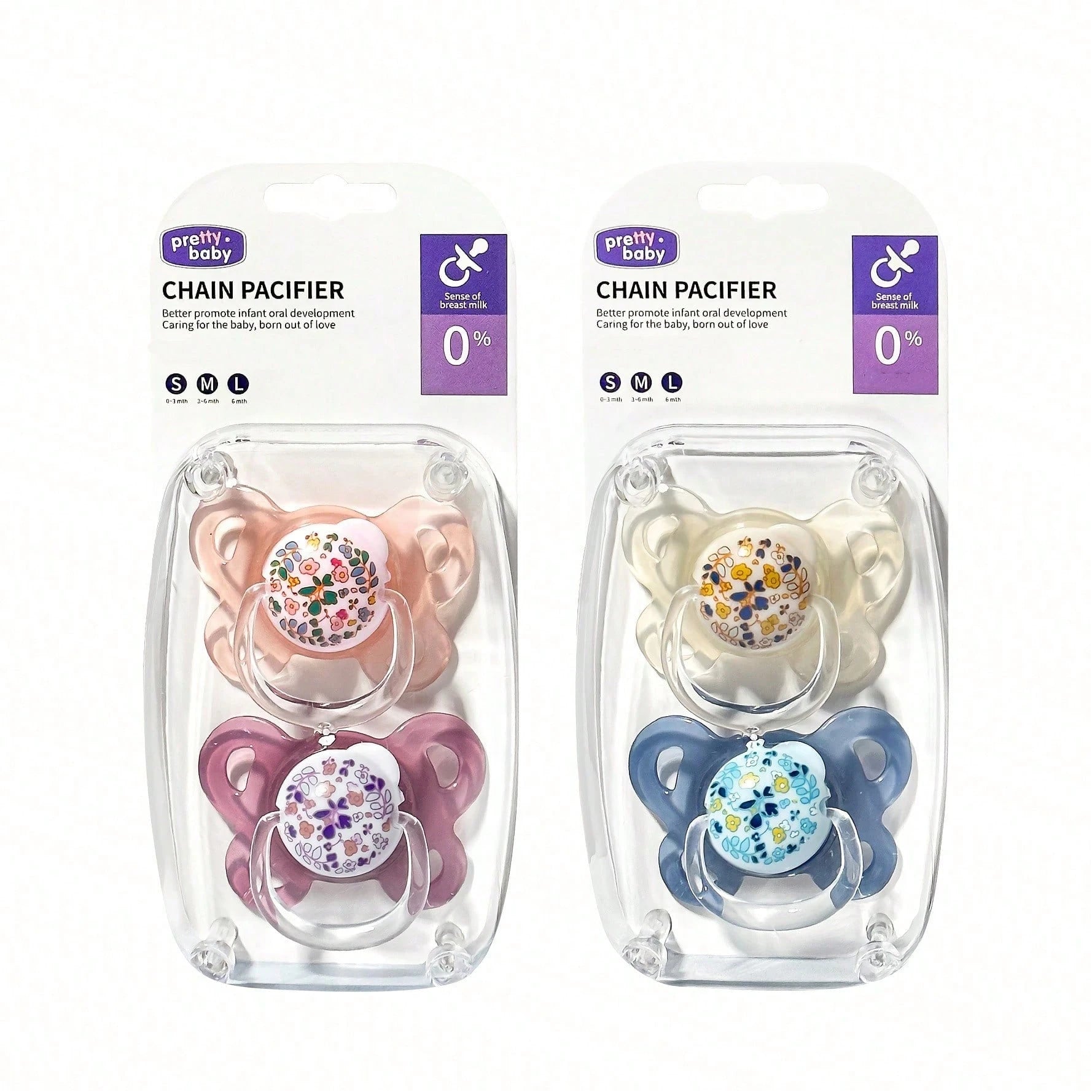 2pcs Baby Pacifiers, Printed Pacifiers Suitable For Baby Boys And Girls Day And Night Use, Perfect Gift For New Parents