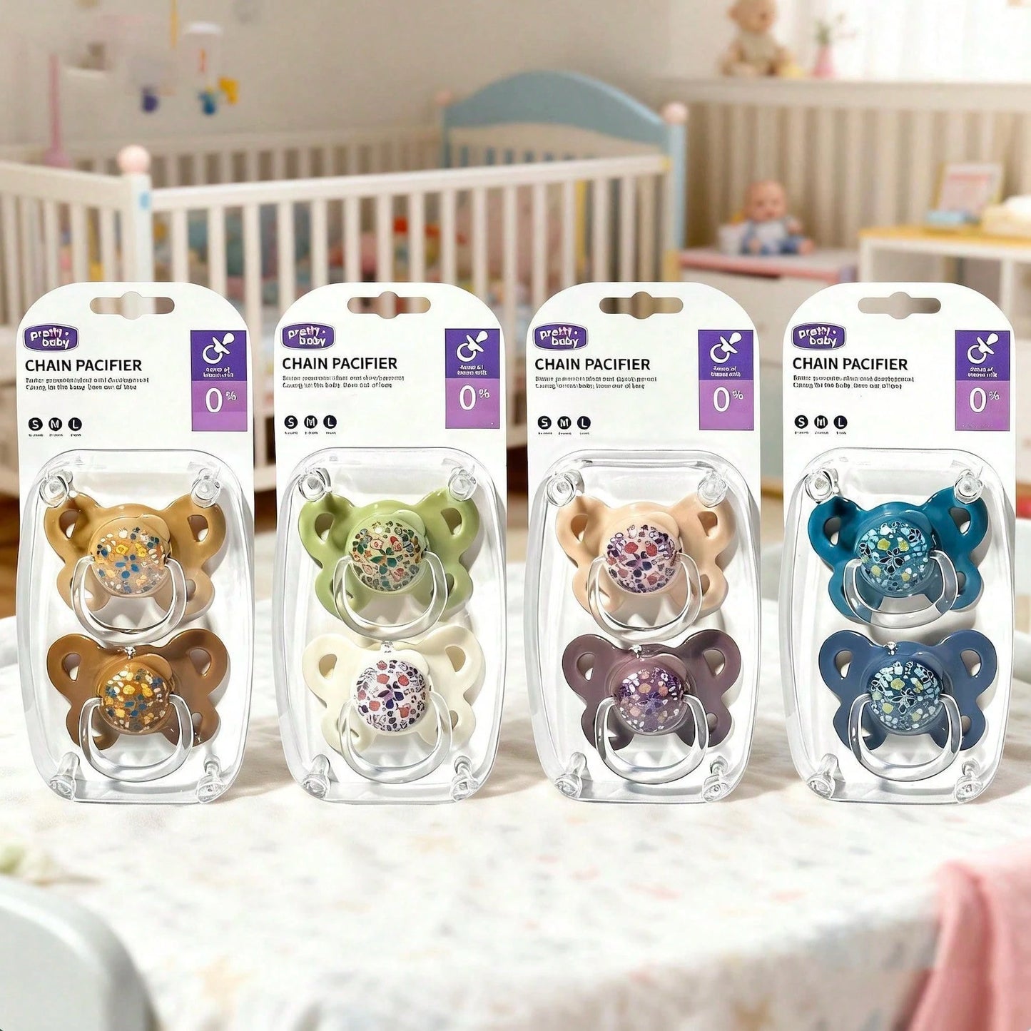 2pcs Baby Pacifiers, Printed Pacifiers Suitable For Baby Boys And Girls Day And Night Use, Perfect Gift For New Parents