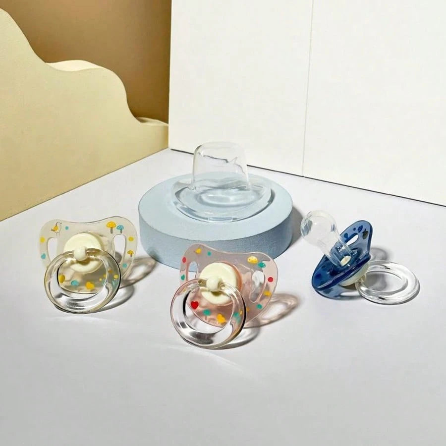 2pcs Baby Pacifiers, Printed Pacifiers Suitable For Baby Boys And Girls Day And Night Use, Perfect Gift For New Parents
