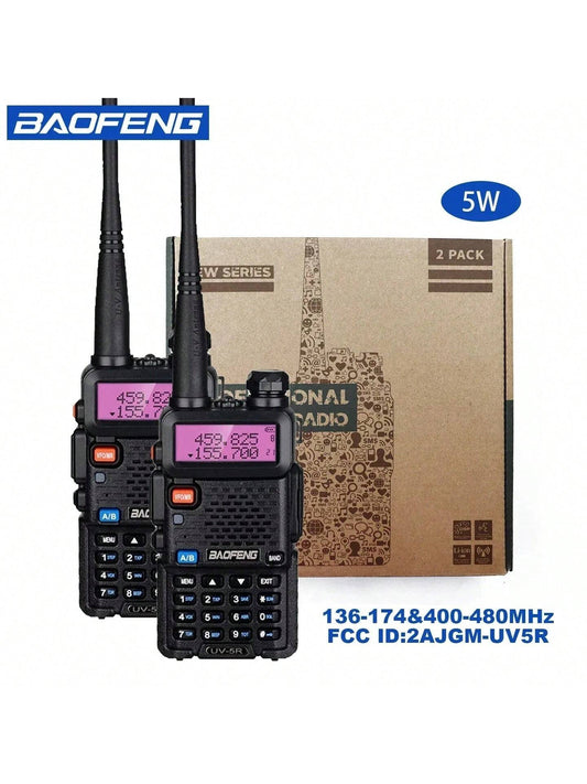 2pcs BAOFENG UV-5R 5W 8W High Power Dual Band Two Way Radio Long Range Handheld Portable Walkies Talkies For Hunting