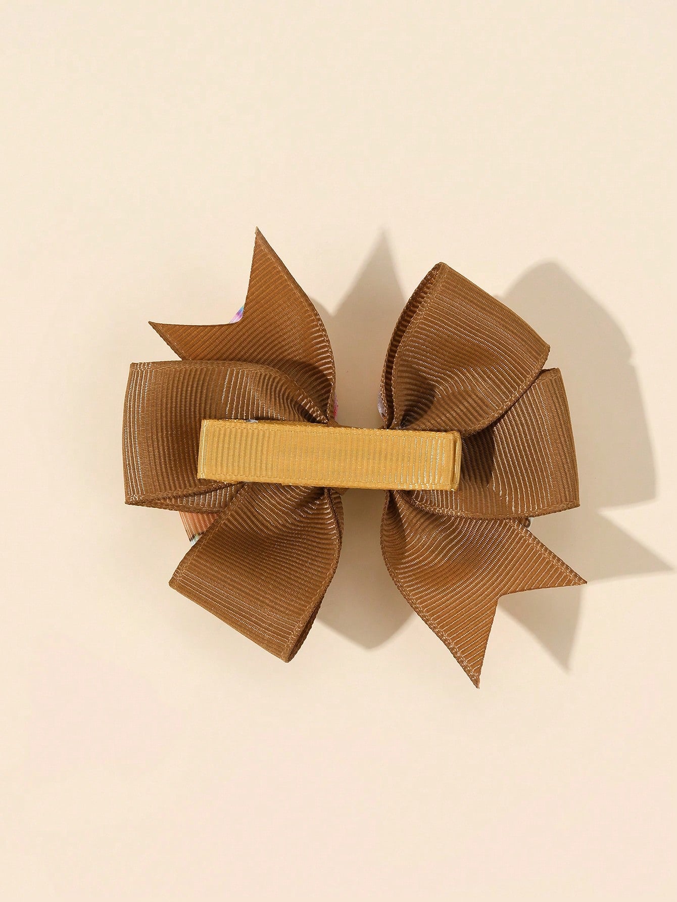 2pcs Brown Capybara Hair Clips, Cute Capybara Printed Bow Hair Clips, Brown Satin Ribbon Bow Hair Clips, Holiday Birthday Party Headwear, Baby Hair Accessories