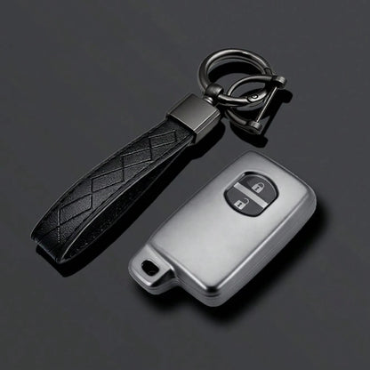 2pcs Button Car Key Cover Keychain Suitable For Prius 30, Alpha, Aqua, Land Cruiser, Auris, LC 200 Car Key Case Cover Car Accessories
