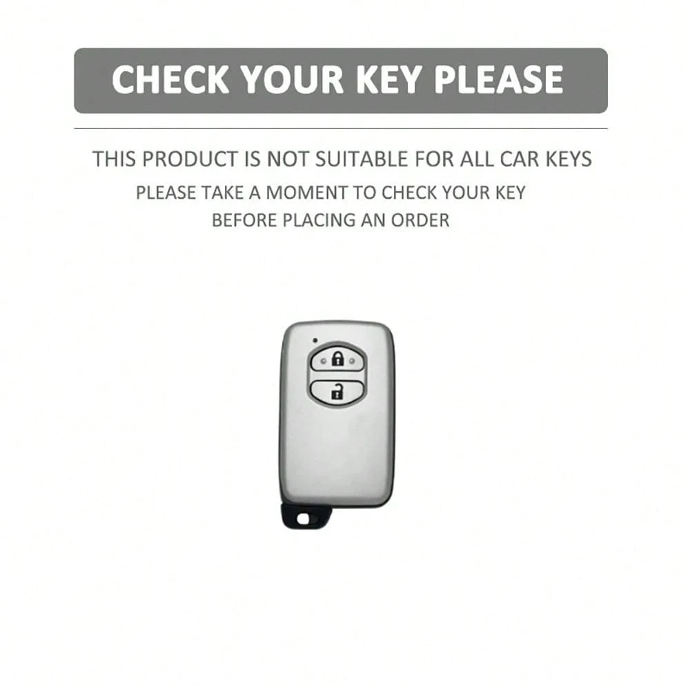 2pcs Button Car Key Cover Keychain Suitable For Prius 30, Alpha, Aqua, Land Cruiser, Auris, LC 200 Car Key Case Cover Car Accessories