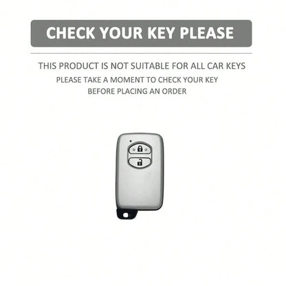 2pcs Button Car Key Cover Keychain Suitable For Prius 30, Alpha, Aqua, Land Cruiser, Auris, LC 200 Car Key Case Cover Car Accessories