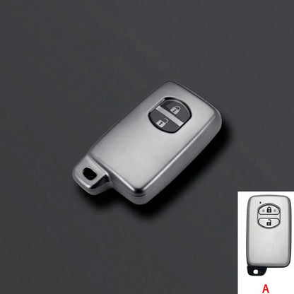 2pcs Button Car Key Cover Keychain Suitable For Prius 30, Alpha, Aqua, Land Cruiser, Auris, LC 200 Car Key Case Cover Car Accessories