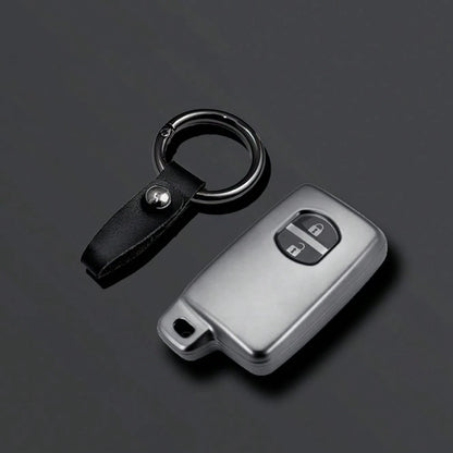 2pcs Button Car Key Cover Keychain Suitable For Prius 30, Alpha, Aqua, Land Cruiser, Auris, LC 200 Car Key Case Cover Car Accessories