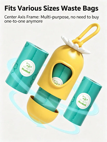 2pcs Capsule Pet Waste Bag Dispenser, Portable Waterproof Durable Plastic Material, Suitable For Dog Walking, Outdoor Travel And Daily Use, Cute Pet Cleaning Storage Accessory