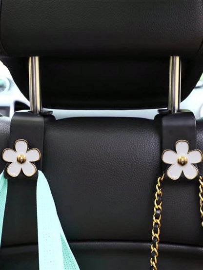 2pcs Car Flower Hooks Car Seat Back Hooks And Storage Items Inside The Car (Hook Direction Is Random)