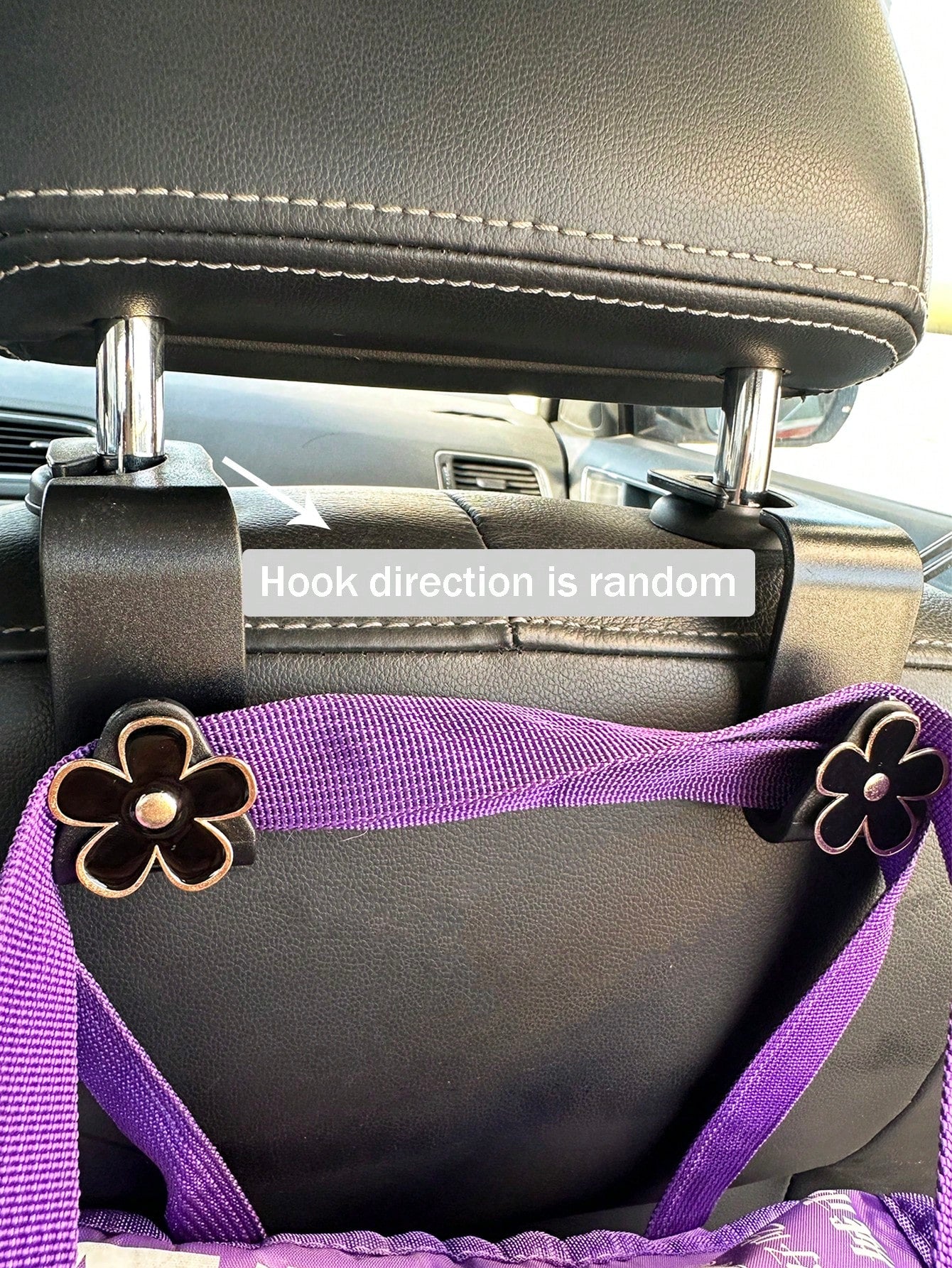 2pcs Car Flower Hooks Car Seat Back Hooks And Storage Items Inside The Car (Hook Direction Is Random)