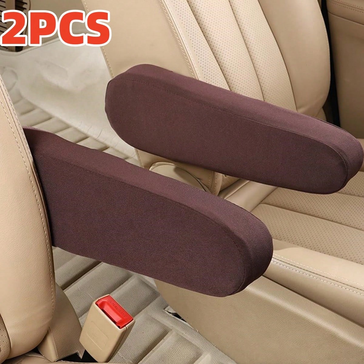 2Pcs Car Front Seat Armrest Covers, Cloth Fabric Armrest Protectors, Direct Replacement Center Console Lid Armrest Cover Skin, Universal Accessories For Car, SUV, Truck And Van