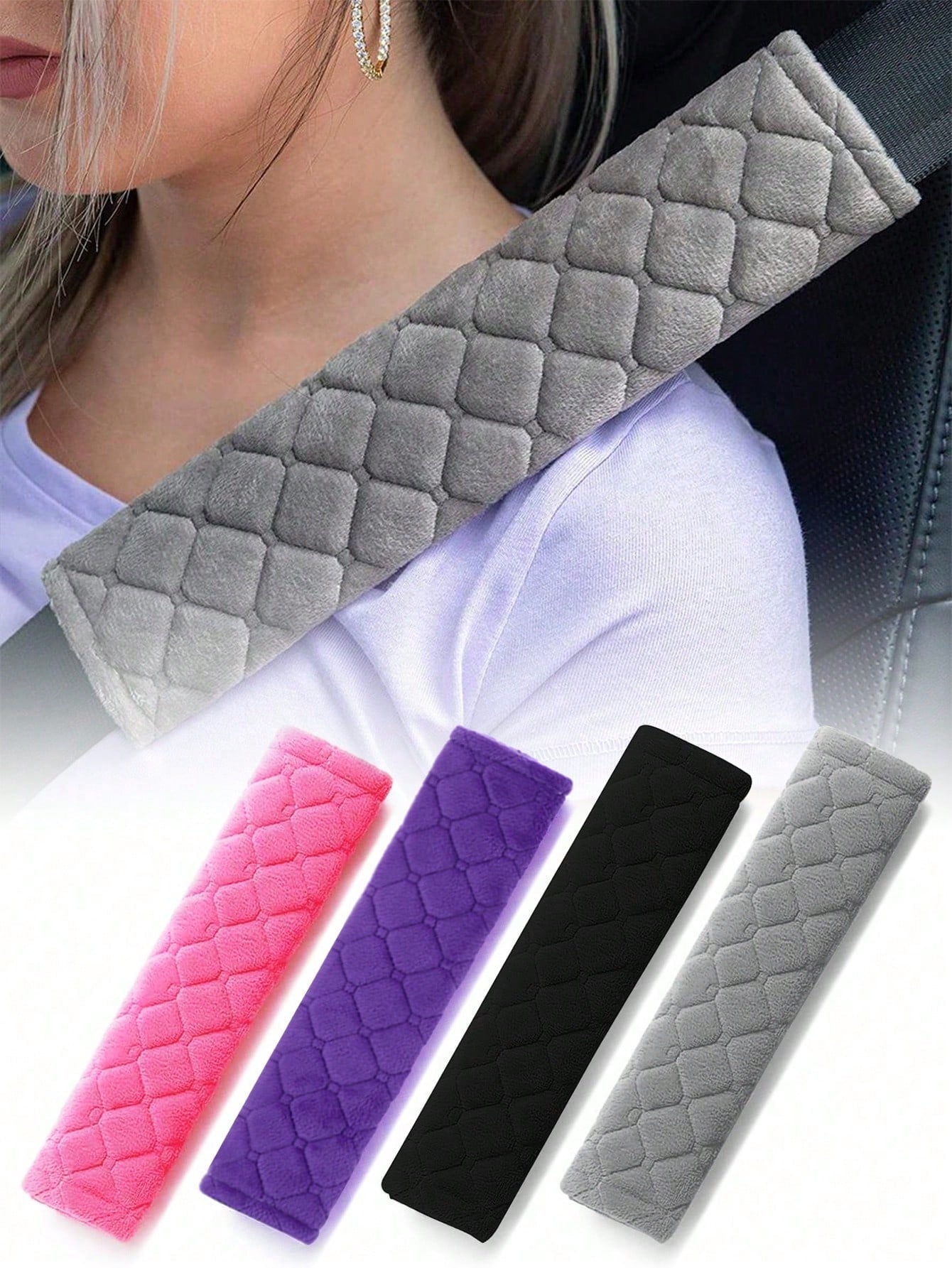 2pcs Car Seat Belt Covers, Comfortable Shoulder Pads, Suitable For Adults & Teenagers