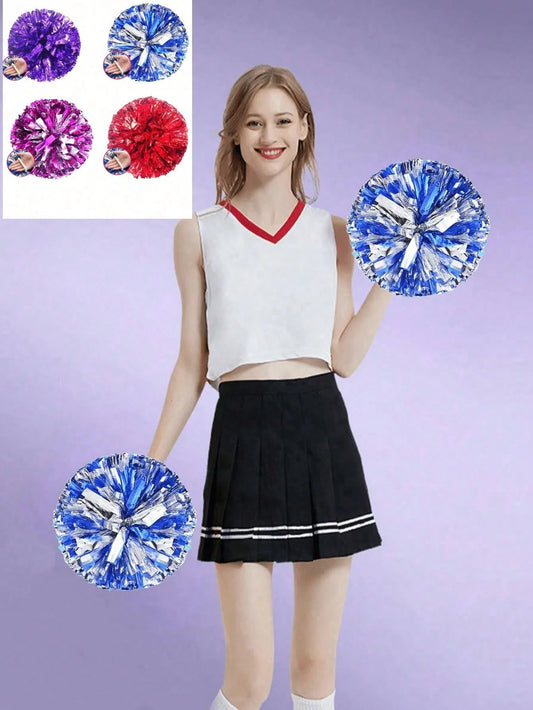 2pcs Cheerleader Pom-Poms, Cheer Dance Hand Flowers, Sports Game Hand Flowers