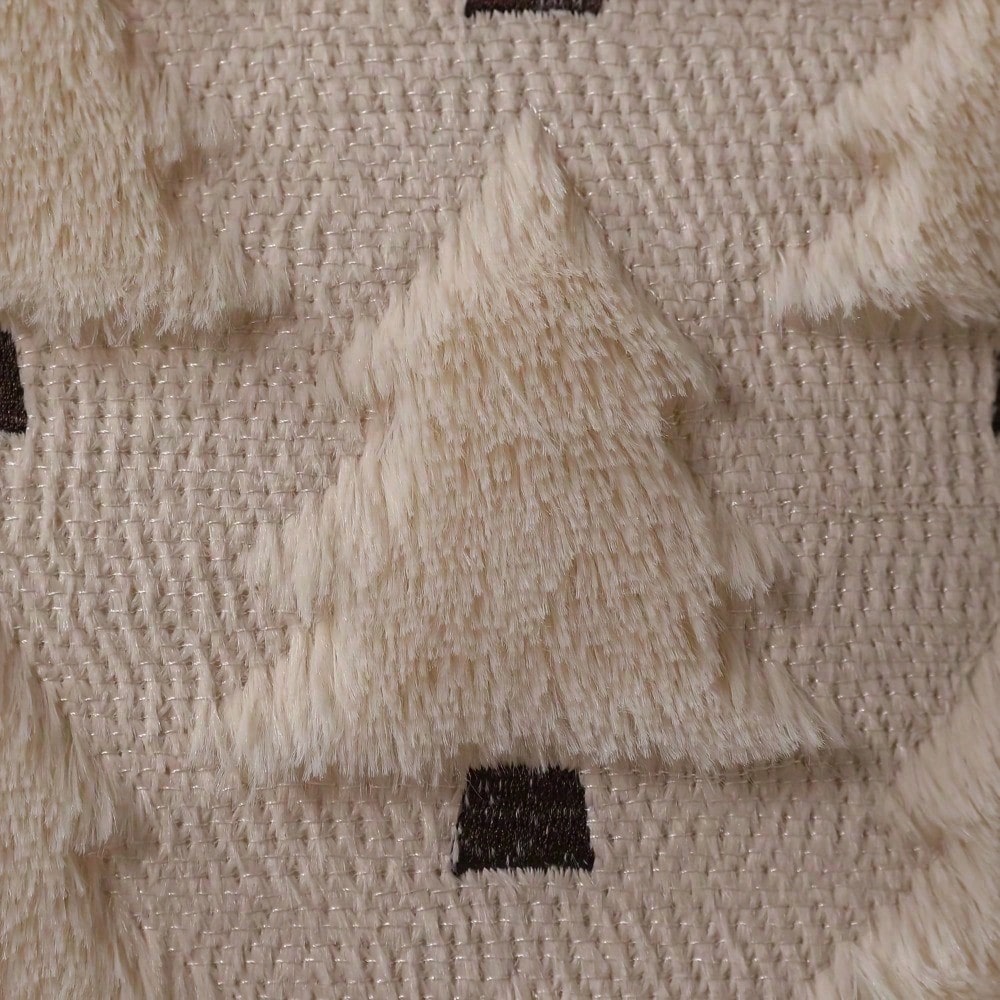 2Pcs Christmas Pillowcases, 18x18 Inches, Beige Christmas Tree Pattern, Soft Faux Fur Sherpa Pillowcases, Winter Holiday Decorations For Sofa Living Rooms