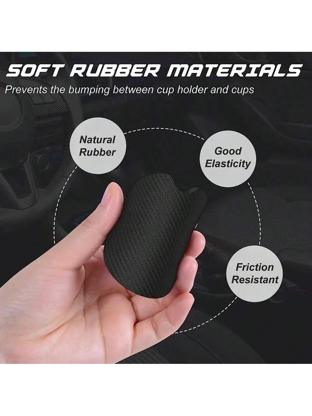 2pcs Floral Pattern Absorbent Cup Coaster, Stylish & Durable Fast-Drying Non-Slip Car Cup Mat