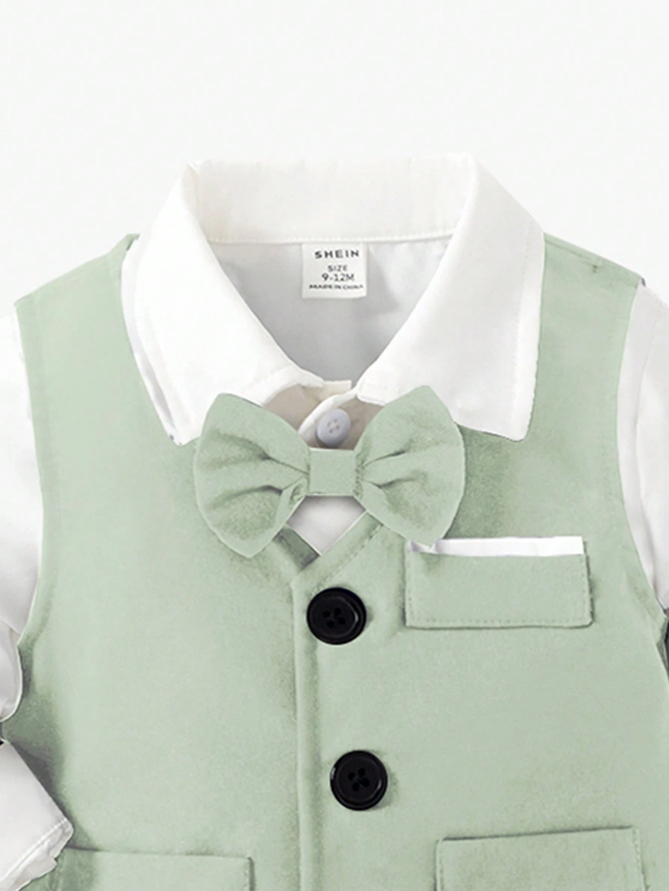 2pcs Gentleman Suit Includes Woven Vest And Trousers, Suitable For Birthday Party, Wedding, Stage Performance, Baby Boy Clothes