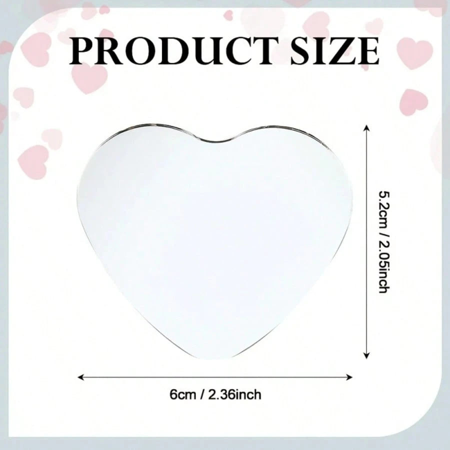2pcs Heart-Shaped Frameless Convex Blind Spot Mirror, High Definition 360° Rearview Assist Mirror, Car Heart-Shaped Blind Spot Mirror, Frameless Blind Spot Mirror, 360° Wide Angle Convex Mirror, Fan-S