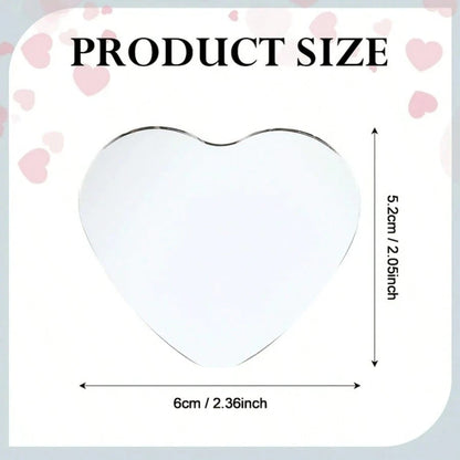 2pcs Heart-Shaped Frameless Convex Blind Spot Mirror, High Definition 360° Rearview Assist Mirror, Car Heart-Shaped Blind Spot Mirror, Frameless Blind Spot Mirror, 360° Wide Angle Convex Mirror, Fan-S