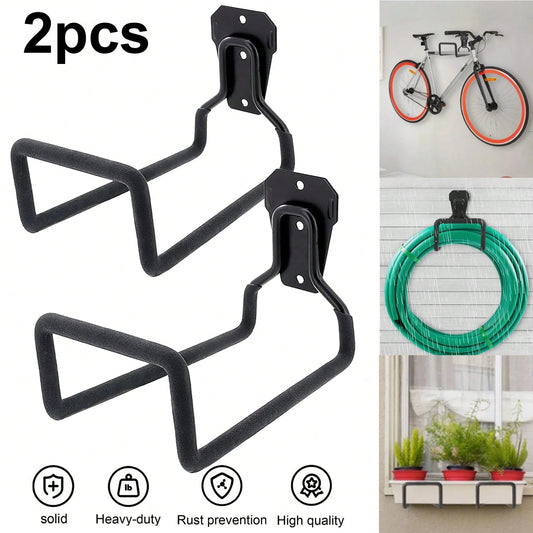 2pcs Hose Hanger Garden Hose Storage Black Water Hose Holders For Outside Wall Mount Garden Hose Reel Hose Stand