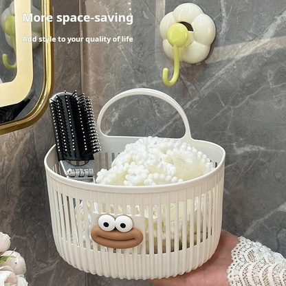 2pcs Kids Bathroom Wall-Mounted Storage Baskets, Drill-Free Multi-Function Shower Caddy