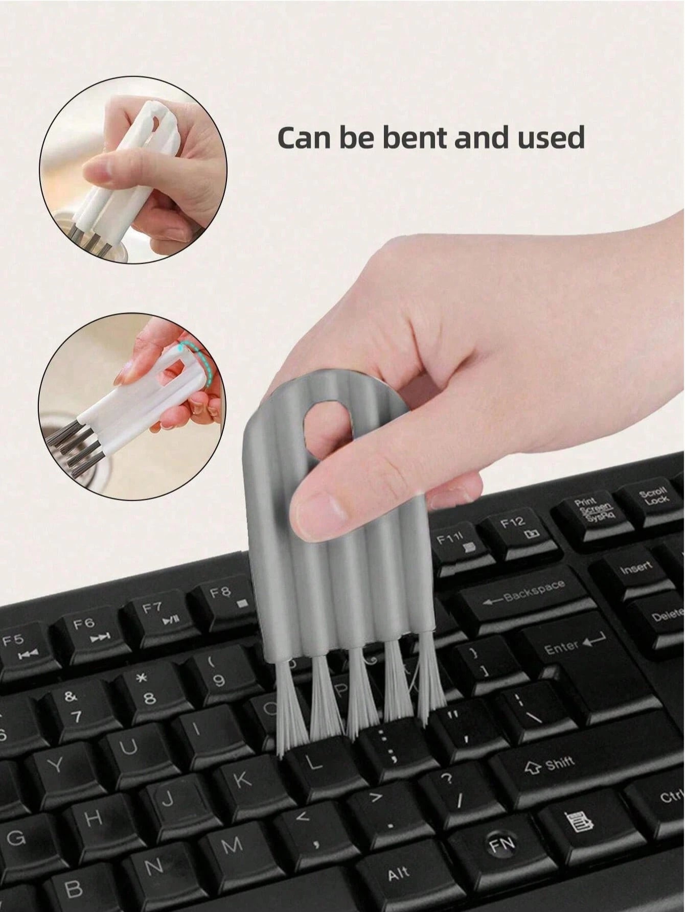 2pcs Lid Brush Keyboard Crevice Brush Curl Lid Brush Air Cushion Comb Clean The Lid Groove Crevices Multi-Purpose Brush,Kitchen,Bathroom,Home,Household Suppliers