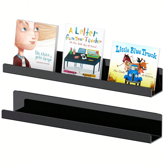 2PCS Magnetic Book Shelf For Whiteboard, Reusable Acrylic Book Display Shelf With Strong Adsorption Capacity, Magnetic Book Holder For Classroom Refrigerator Office School Supplies