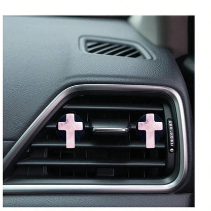2pcs Natural Stone Cross Car Air Vent Clip, DIY Car Interior Accessories