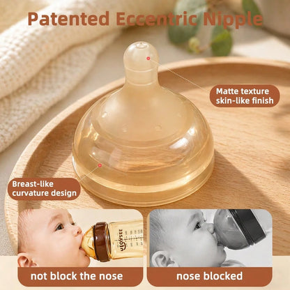 2pcs PPSU Anti Colic Baby Bottle With Air Vent System For Newborns Infant Feeding Bottle With Anti Choking Design Easy Grip For Toddlers Weaning Transition Bottle With Nipple