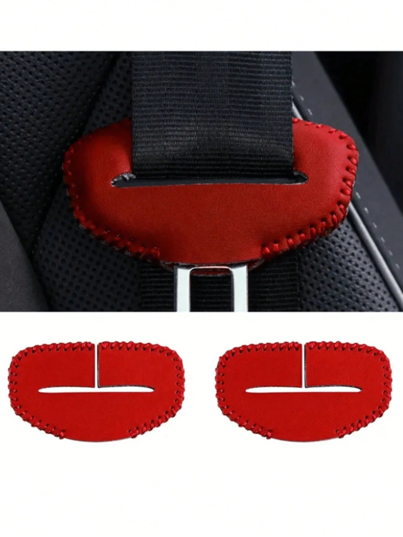 2pcs PU Leather Car Seat Belt Buckle Covers, Car Interior Accessories, Car Seat Belt Pin Protectors, Car Interior Decoration, Car Seat Covers, Seat Belt Covers, Car Accessories, Car Interior Decoratio