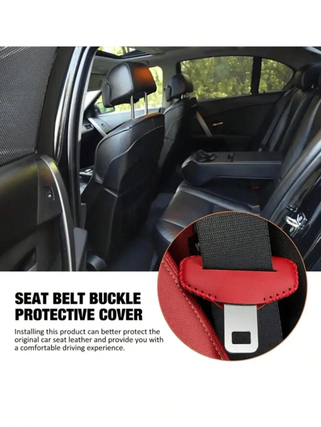 2pcs PU Leather Car Seat Belt Buckle Covers, Car Interior Accessories, Car Seat Belt Pin Protectors, Car Interior Decoration, Car Seat Covers, Seat Belt Covers, Car Accessories, Car Interior Decoratio