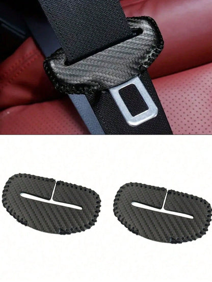 2pcs PU Leather Car Seat Belt Buckle Covers, Car Interior Accessories, Car Seat Belt Pin Protectors, Car Interior Decoration, Car Seat Covers, Seat Belt Covers, Car Accessories, Car Interior Decoratio