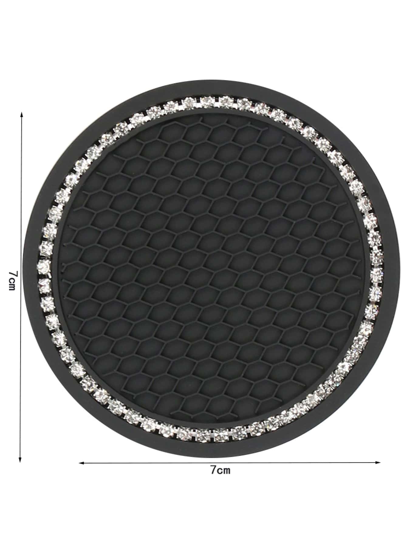 2pcs Rhinestone Decor Car Coaster