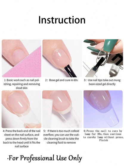 2pcs/Set 10g Fake Nail Glue Nail Adhesive With Brush, Suitable For Nail Art Rhinestones, Quick Dry UV Gel Glue, Nail Art Patch Tool