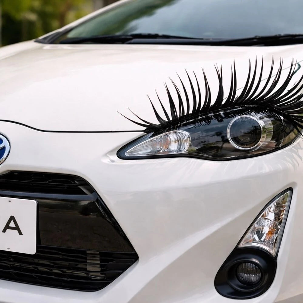 2pcs/Set 3D Black Eyelash Car Headlight Stickers- Personalized 3D Car Decals To Enhance Visibility And Style, Easy To Apply And Remove, Suitable For Most Vehicles, Car Accessories, Car Stickers, Car